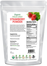 Back of bag image of 1 lb Strawberry Powder - Organic Freeze Dried