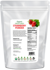 Back of bag image of 5 lb Strawberry Powder - Organic Freeze Dried