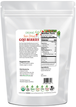 Back of the bag image of Sun Dried Goji Berries - Organic 5lb