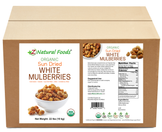 Sun Dried White Mulberries - Organic front and back label image for bulk