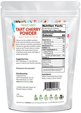Photo of back of 1 lb bag of Tart Cherry Powder - Freeze Dried