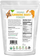 Turmeric Root Powder - Organic back of the bag image 1 lb