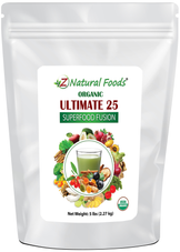 Photo of the front of 5 lb bag of Ultimate 25 Superfood Fusion