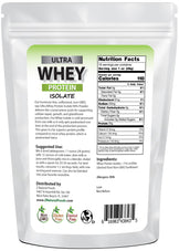 Back of the bag image of Ultra Whey Protein Isolate from Z Natural Foods 1 lb