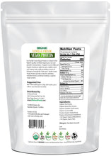 Photo of back of 5 lb bag of Z Natural Foods Organic Vanilla Cream Vegan Protein