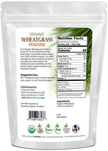 Wheatgrass Powder - Organic back of the bag image 1 lb