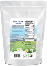 Photo of back of 5 lb bag of Whole Milk Powder
