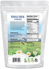 Photo of back of 5 lb bag of Whole Milk Powder