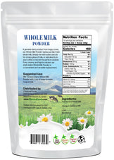 Photo of back of 1 lb bag of Whole Milk Powder