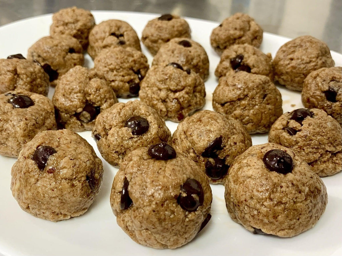 Chocolate Chip Cookie Dough Protein Balls -- Whey or Vegan Protein – Z ...