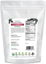 Acai Berry Powder Premium - Organic Freeze Dried back of the bag image Z Natural Foods 5 lbs