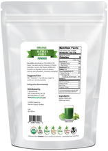 Alfalfa Juice Powder - Organic back of the bag image 5 lb