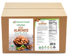 Photo of front and back label of Almonds - Raw Organic bulk