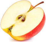 Image of halved red Apple on white background