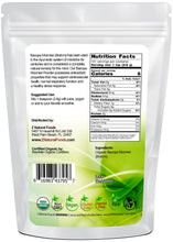 Organic Bacopa back of the bag image 1 lb