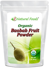 Photo of front of 1 lb bag of Baobab Fruit Powder - Organic