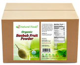 Photo of front and back label image of Baobab Fruit Powder - Organic in bulk