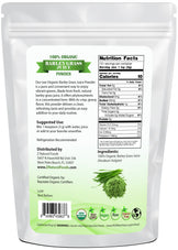 Barley Grass Juice Powder - Organic back of the bag image 1 lb