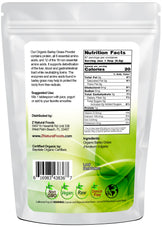 Back of the bag image of Barley Grass Powder - Organic 1 lb