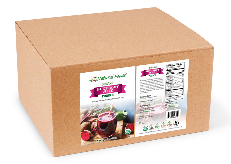 Beet Root Juice Powder - Organic front and back label image bulk