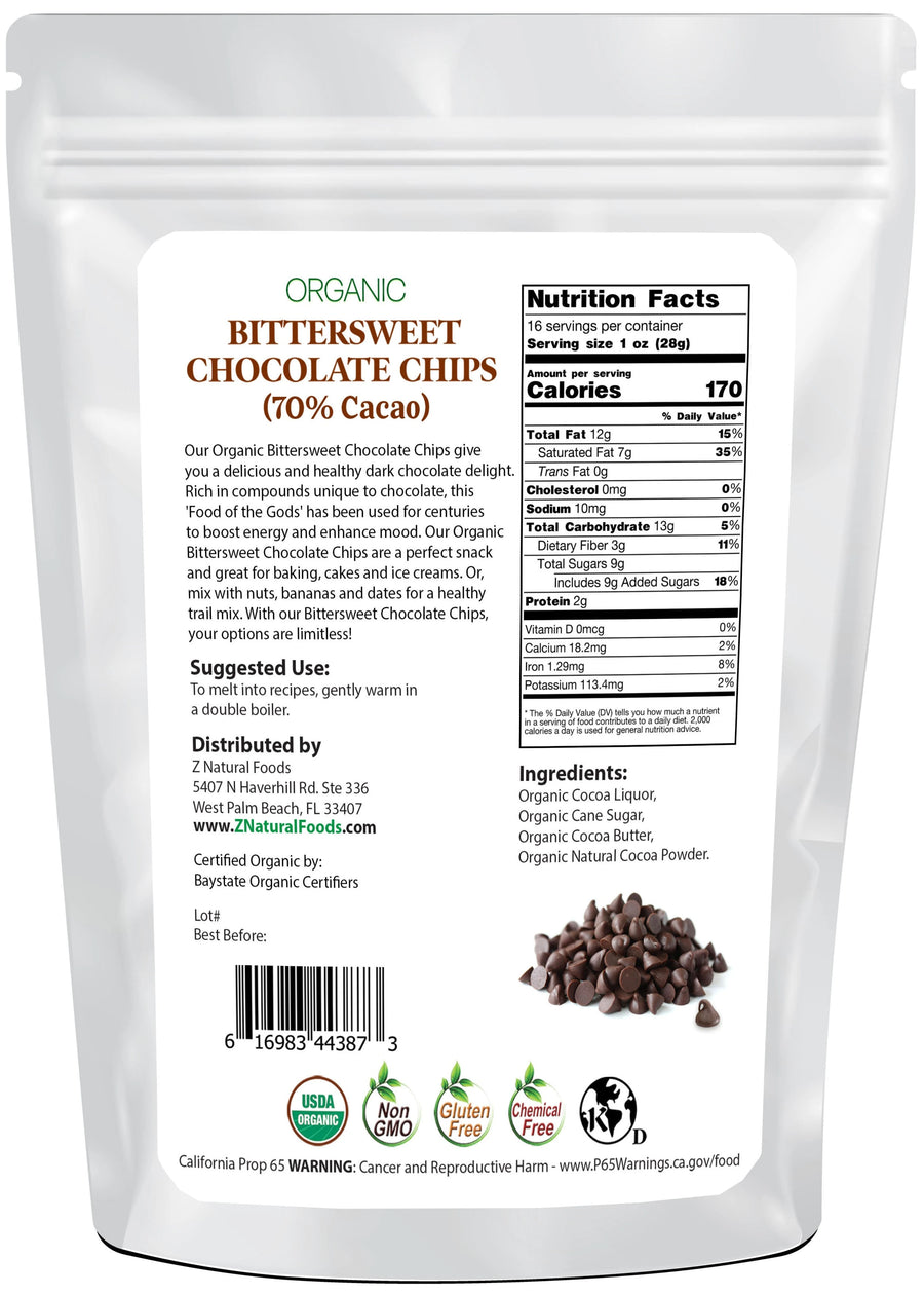 Bittersweet Chocolate Chips (70% Cacao) - Organic