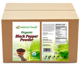 Black Pepper Powder - Organic front and back label image for bulk