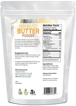 Photo of back of 1 lb bag of Butter Powder
