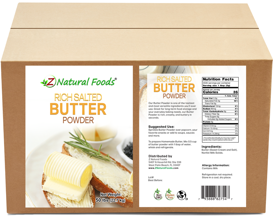 Photo of front and back label image of Butter Powder n bulk