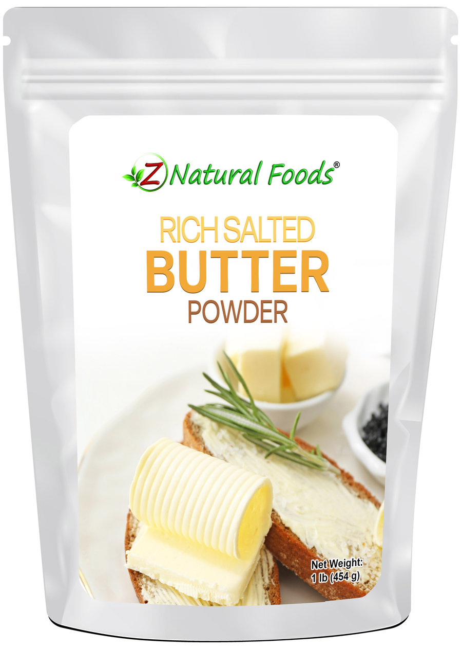 Photo of front of 1 lb bag of Butter Powder
