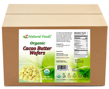 Cacao Butter Wafers - Organic front and back label image for bulk