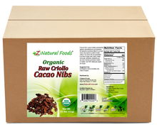 Organic Cacao nibs front and back label image for bulk