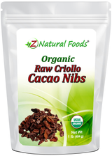 Organic Cacao nibs front of the bag image 1 lb