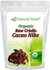 Organic Cacao nibs front of the bag image 1 lb