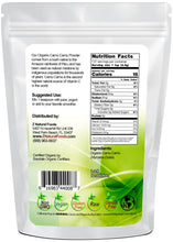 Camu Camu Powder - Organic back of the bag image 1 lb 