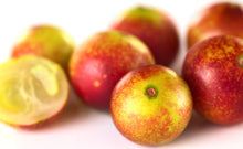 Image of whole red and yellow Camu Camu fruits