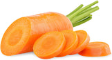 Image of a fresh bright orange carrot in slices