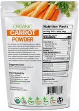 Carrot Powder - Organic back of the bag image 1 lb 