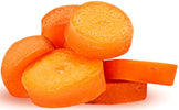 Image of a fresh bright orange carrot in slices