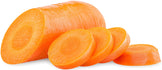 Image of a fresh bright orange carrot in slices