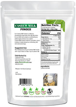 Cashew Milk Powder back of the 1 lb bag image