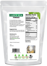 Cashew Milk Powder back of the 5 lb bag image