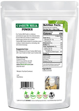 Cashew Milk Powder back of the 5 lb bag image