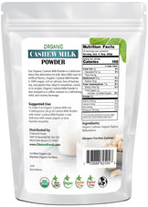 Photo of rear of 1 lb bag of Cashew Milk Powder - Organic