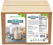 Photo of front and rear label of Cashew Milk Powder - Organic in bulk