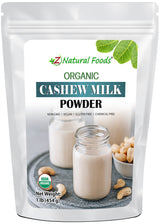 Photo of front of 1 lb bag of Cashew Milk Powder - Organic
