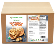 Cashews - Organic, Whole, Raw front and back label image for bulk