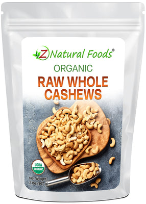 Cashews - Organic, Whole, Raw front of the bag image 2 lbs