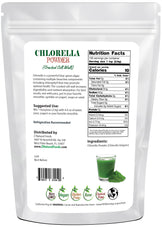 Photo of back of 1 lb bag of Chlorella Powder (Cracked Cell Wall)