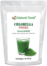 Photo of front of 1 lb bag of Chlorella Powder (Cracked Cell Wall)