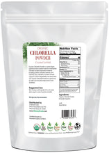 Back of the bag image for 5 lb of Organic Chlorella Powder Cracked Cell Wall